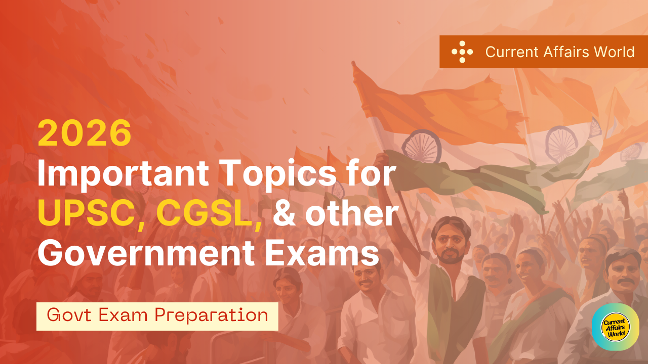 Important Topics for UPSC, SSC & All Competitive Exams - Currentaffairsworld.in